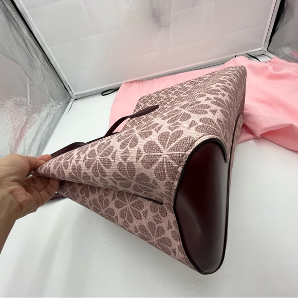Kate spade ♠️ Flower Coated Canvas Pink Multi All Day Large Tote - Picture 2 of 15